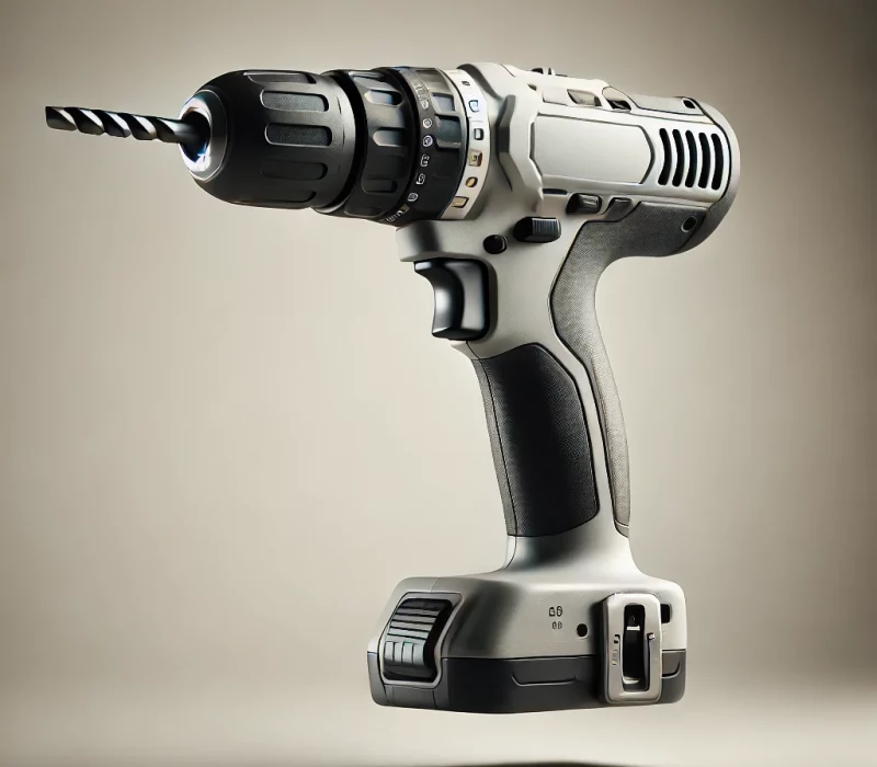 DALL·E 2025-03-05 12.15.08 - A high-quality image of a modern power drill with an ergonomic grip and multiple speed settings. The drill is compact, powerful, and suitable for DIY