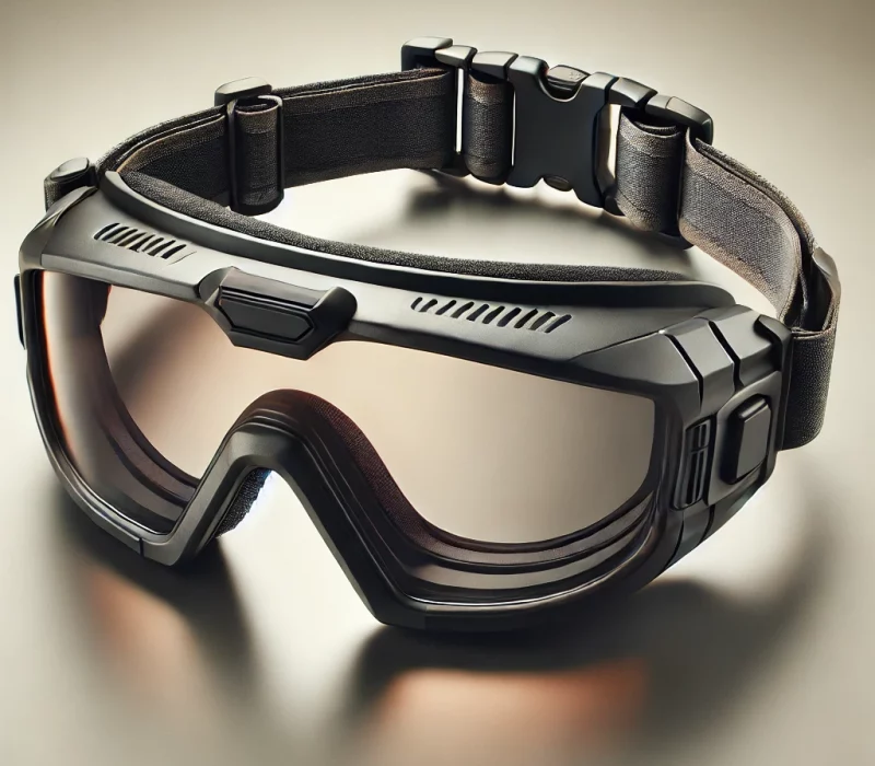 DALL·E 2025-03-05 12.15.26 - A high-quality image of a pair of safety goggles with a modern design. The goggles are impact-resistant, featuring an anti-fog coating and adjustable