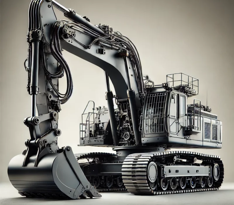 DALL·E 2025-03-05 12.33.19 - A high-quality image of a powerful excavator with a hydraulic arm and bucket, designed for digging and earthmoving tasks. The excavator is stationed o