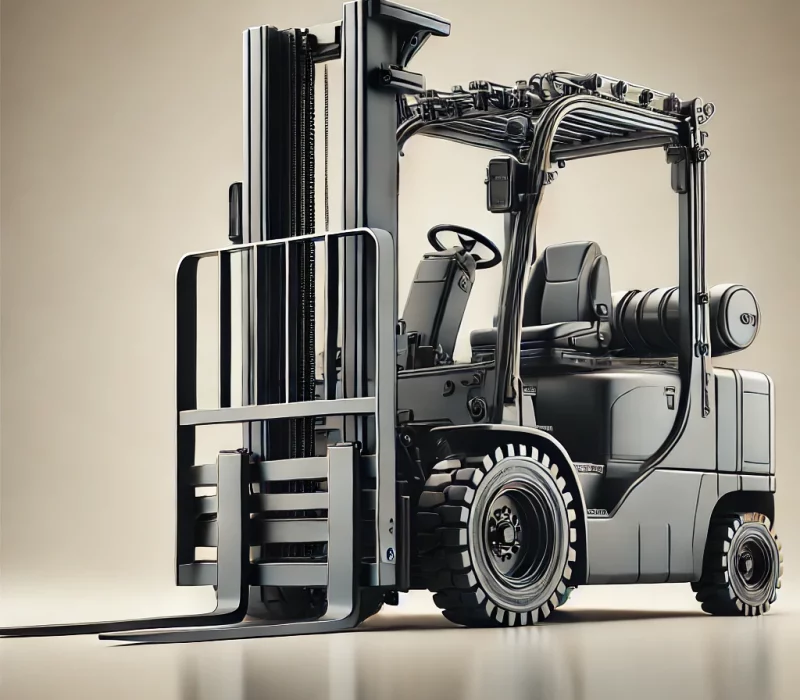 DALL·E 2025-03-05 13.31.16 - A high-quality image of a forklift with sturdy forks and a lifting mechanism, designed for material handling and warehouse operations. The forklift is